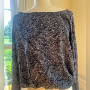 Leaf Patterned Long Sleeve Top